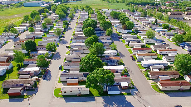 Vast trailer park, mobile home living in a mobile mobile home community