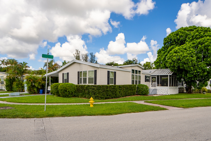 Mobile home neighborhood Boynton Beach Florida USA retirement community